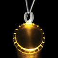 Light Up Necklace - Acrylic Bottle Cap Pendant - Amber